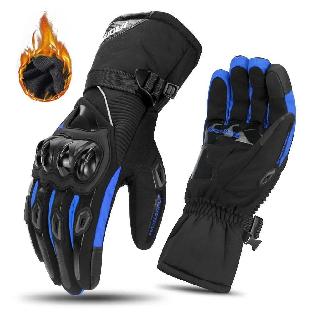 Geïsoleerde heren motorhandschoenen met waterdichte laag. Bieden warmte, comfort, antislip en reflecterende veiligheid.