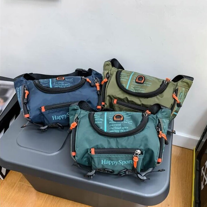 Duurzame heren heuptas & schoudertas, waterdicht nylon, perfect voor elke reis.