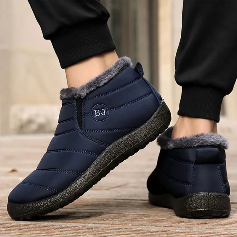 Heren waterdichte instappers voor winterwarmte, comfortabele casual schoen.