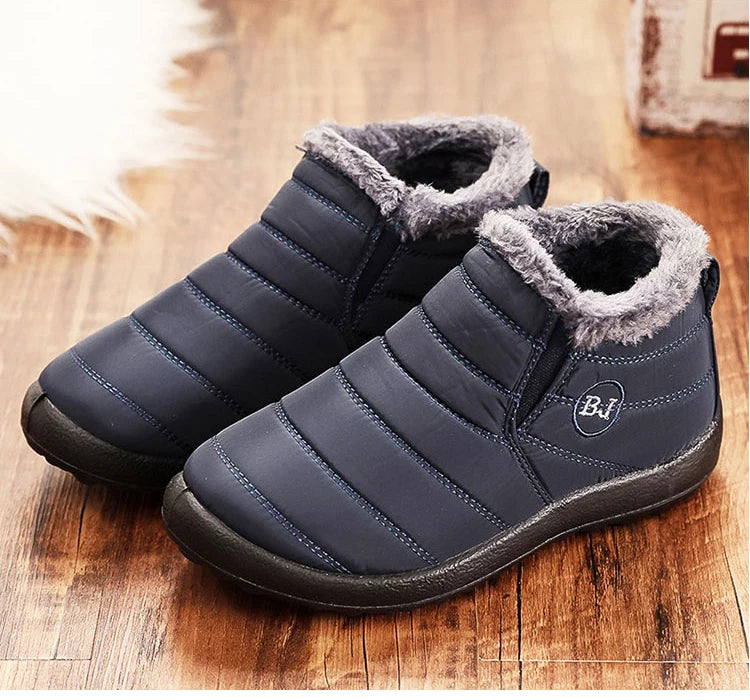 Waterdichte slip-on herenschoenen, gemakkelijk aan en uit, warme winter comfort instapper.