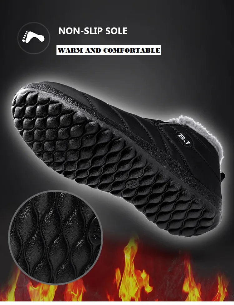 Gemakkelijke instap waterdichte herenschoenen, perfect voor wintercomfort en snelle trips.