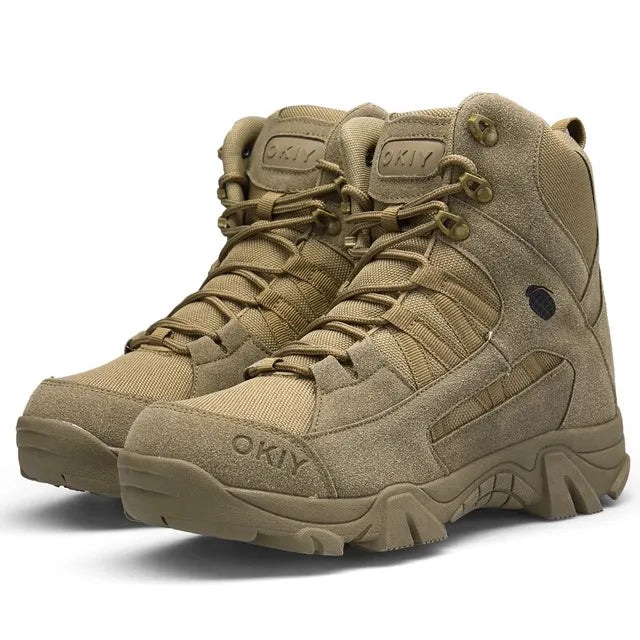 Robuuste heren wandelschoenen, waterdicht en met sterke gripzool, voor comfortabel wandelen op elk terrein.