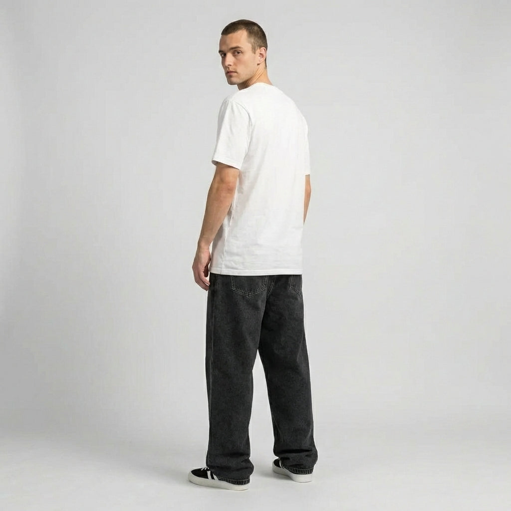 Heren wijde oversized skater spijkerbroek in blauw denim, perfect voor een casual streetwear look.