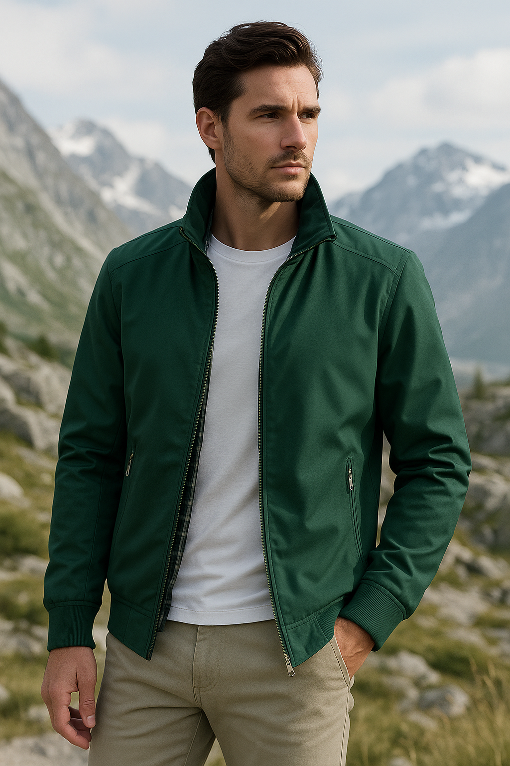 Stijlvolle heren zomerjas, geschikt voor diverse casual gelegenheden. Comfortabel en winddicht voor elke dag.