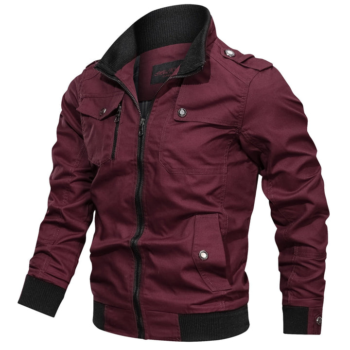 Army-stijl herenjack, robuust en warm. Winddichte winterjas voor buiten. Perfecte casual herenkleding.