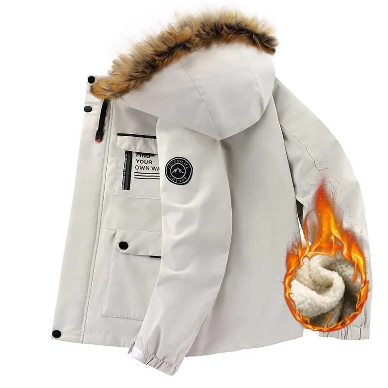 Heren winterparka, winddicht & warm, perfect voor de koudste winterdagen.