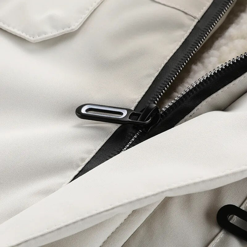 Elegante heren winterparka met bontkraag & comfortabele pasvorm.