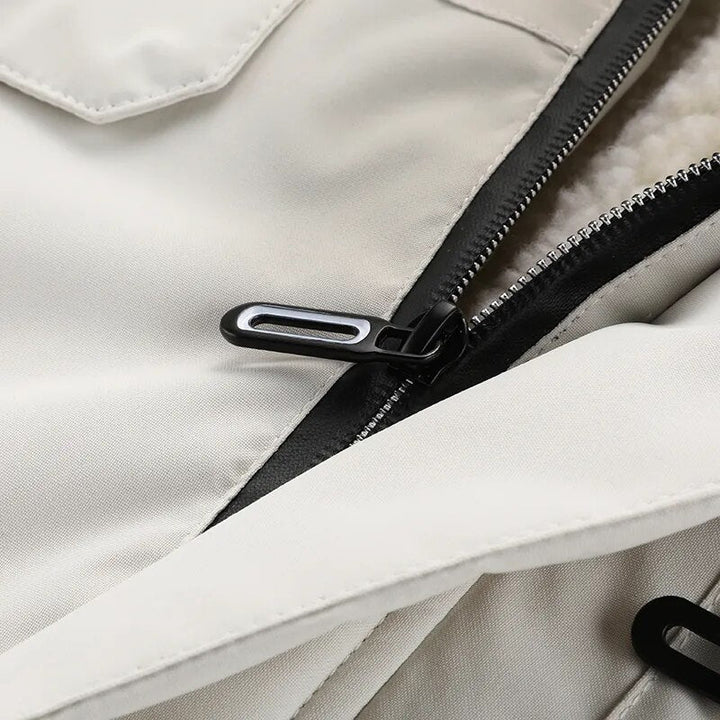 Elegante heren winterparka met bontkraag & comfortabele pasvorm.