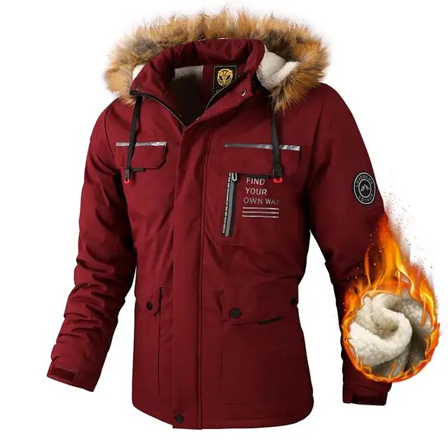 Dagelijkse heren winterjas met capuchon, comfortabel voor de wintermaanden.
