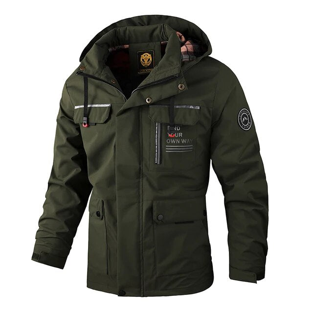 Heren parka met bontkraag & warme voering, essentieel voor koud weer.