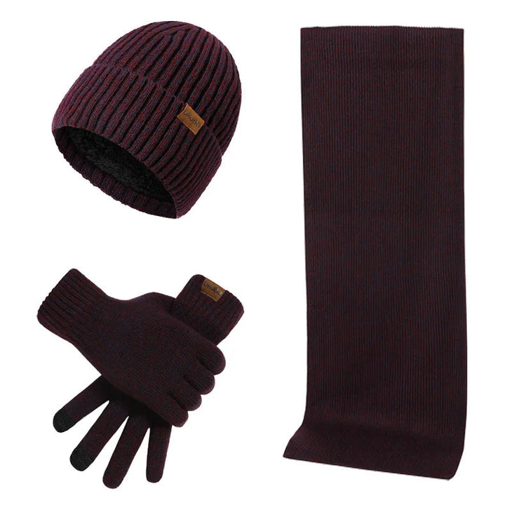 Veelzijdige heren winterset: warme muts, sjaal & handschoenen, ideaal voor elke koude dag, outdoor & fiets.
