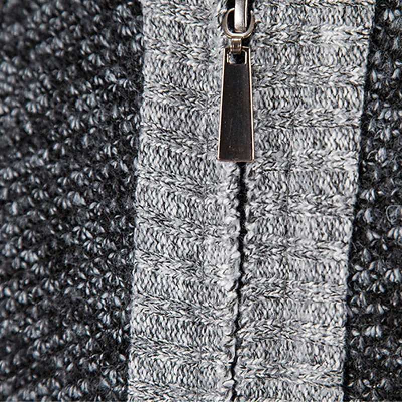 Stijlvol herenvest van wol met rits, model Leon. Ideaal als warme laag of smart-casual trui.