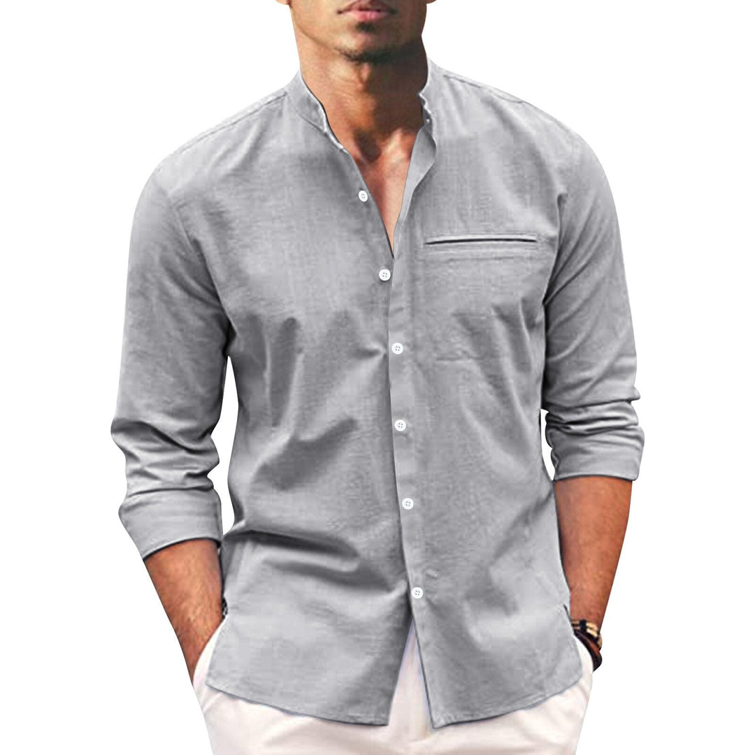 Stijlvol button-down heren zomerhemd, oversized met lange mouwen, biedt een relaxte en frisse look voor herenmode.