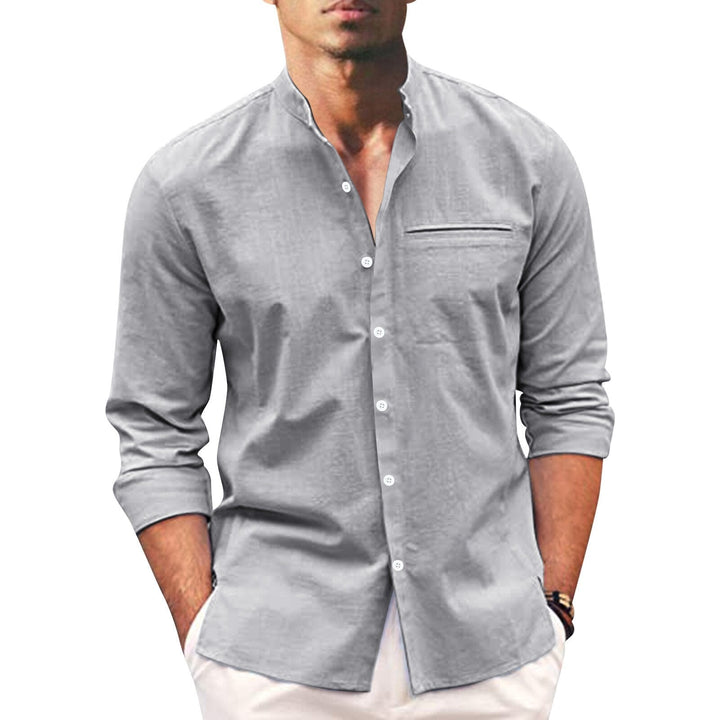 Stijlvol button-down heren zomerhemd, oversized met lange mouwen, biedt een relaxte en frisse look voor herenmode.