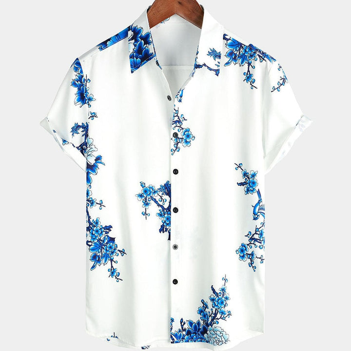 Heren zomeroverhemd Fabrizio met bloemenprint, korte mouwen. Ideaal voor strand, vakantie of casual vrijetijd.