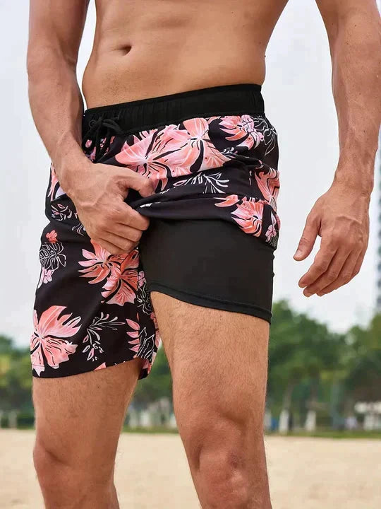 Tropische zwemshort voor heren, ideaal voor strandkleding en zwembad.