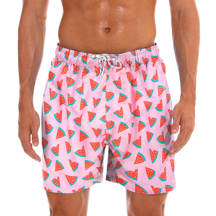 Comfortabele heren zwembroek met kleurrijke print, perfect voor een dagje strand of actieve watersport.