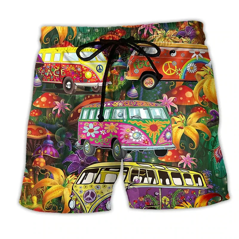 Trendy heren zwemshort met kleurrijke graffiti print, sneldrogend en comfortabel. Ideaal voor vakantie.