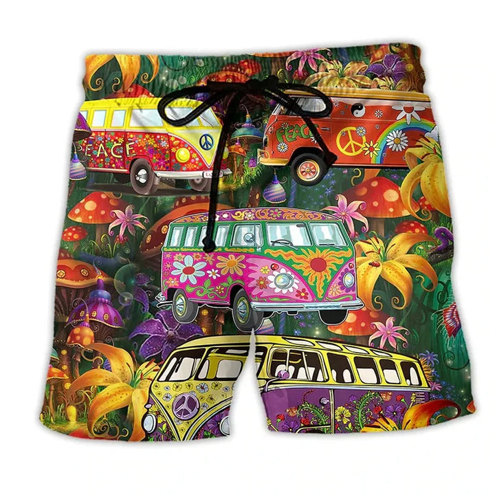 Trendy heren zwemshort met kleurrijke graffiti print, sneldrogend en comfortabel. Ideaal voor vakantie.