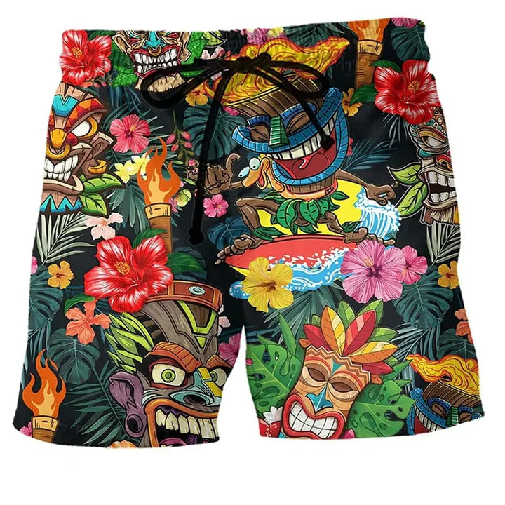 Unieke heren zwemshort met verstelbare taille en opvallende graffiti print. Perfecte strandkleding.