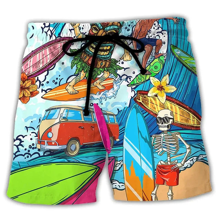 Modieuze heren zwembroek met trendy graffiti print, sneldrogend. Ideaal voor actieve zomerdagen.