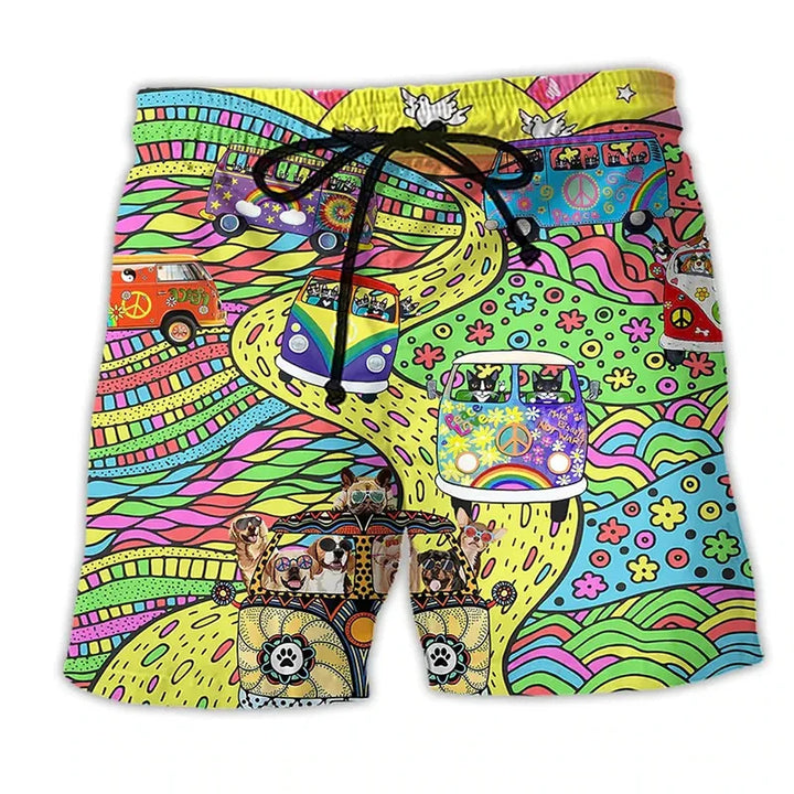 Kleurrijke heren zwemshort met graffiti print, sneldrogend, verstelbaar. Perfect voor de moderne man.