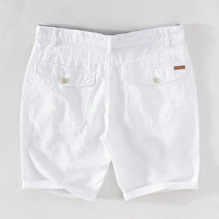 Modieuze herenshorts met knoopsluiting, ideaal voor een trendy zomerlook en ultiem draagcomfort op vakantie.