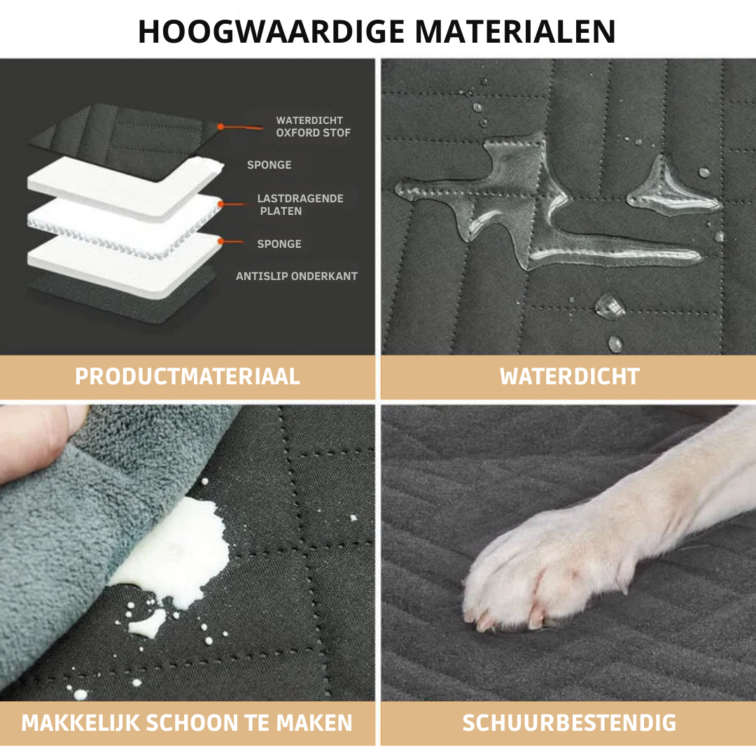 Zorg voor een veilige reis en comfort voor je hond met deze waterdichte honden autostoel.