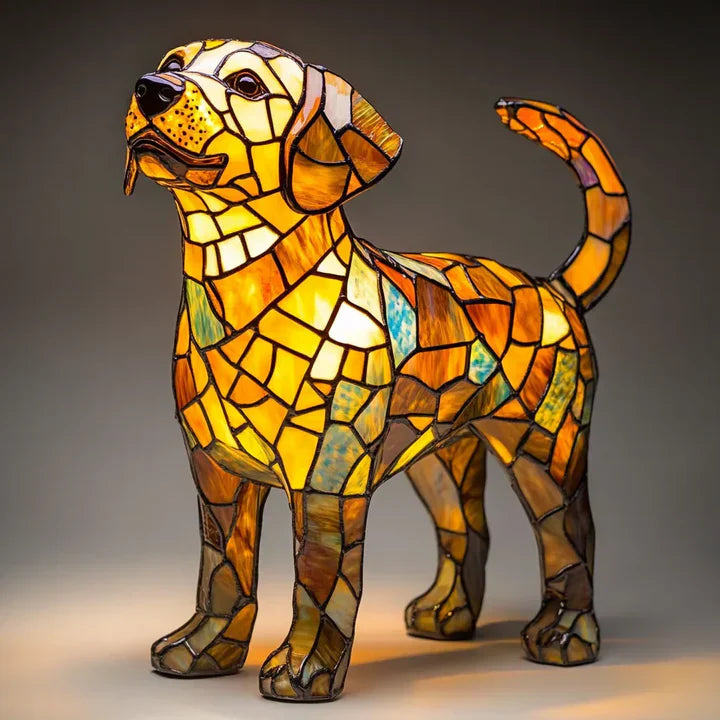 Unieke Lumidog dierenlamp, handgemaakt voor warme sfeerverlichting in huis.
