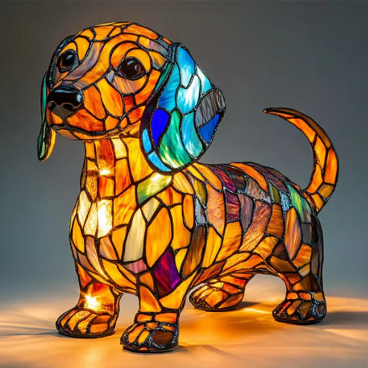 Tafellamp Lumidog, een stijlvolle dierenlamp en handgemaakte woondecoratie.