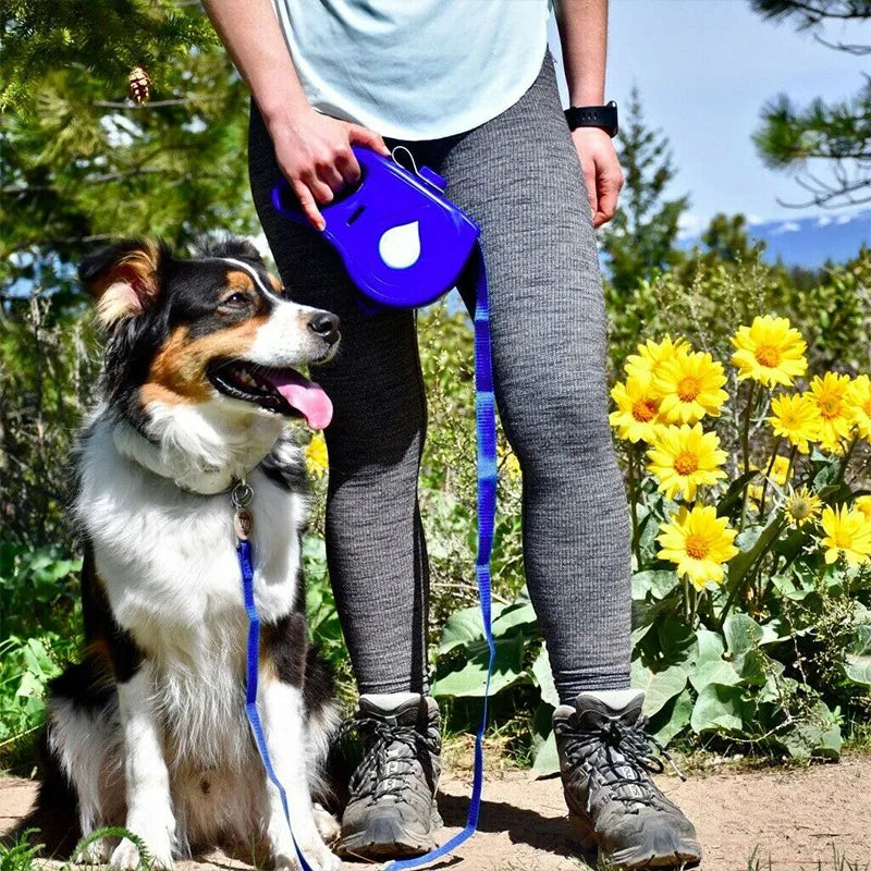 Comfortabele en veilige hondenriem voor lange wandelingen, met handige waterfles voor je hond.