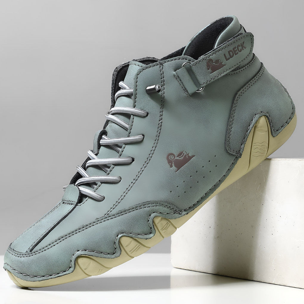 Groene Hoymans Adriel herenschoenen, waterdicht kunstleer, perfect voor herfst en winter.