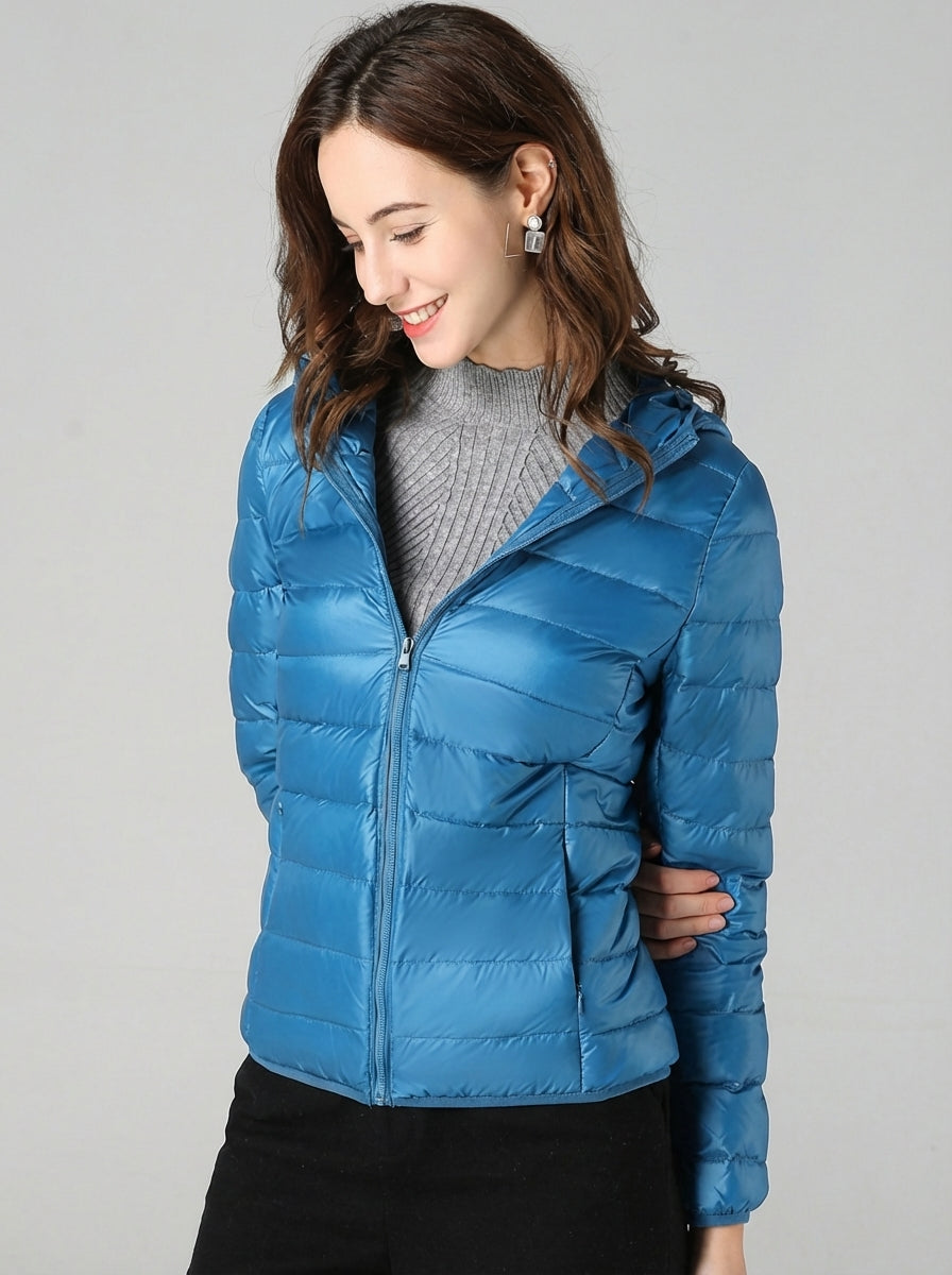 Hoymans dames donsjas, perfecte lichtgewicht winterjas met capuchon.