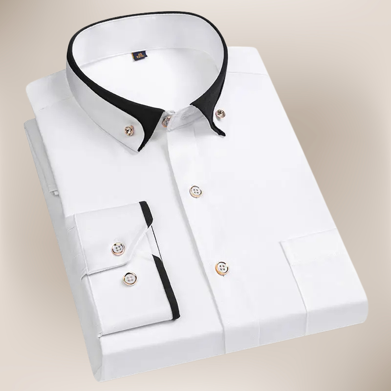 Comfortabel strijkvrij stretch herenoverhemd van Hoymans, ideaal voor een formele en zorgeloze kantoorlook.