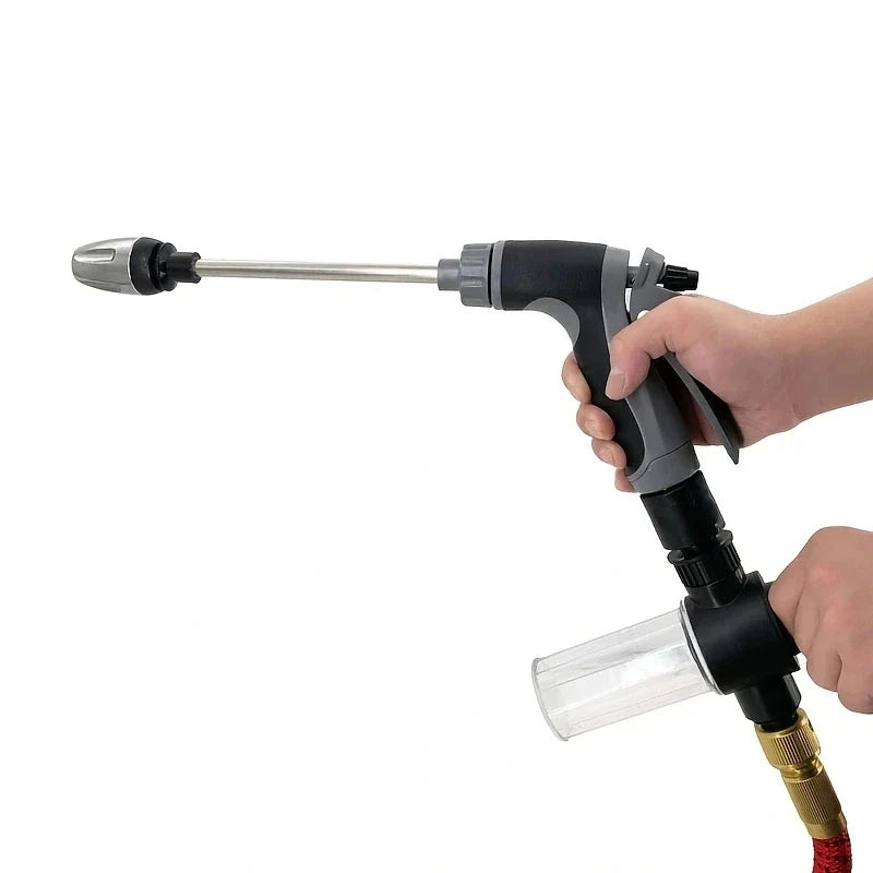 HydroForce hogedruk sproeier op tuinslang, verstelbare straal voor auto wassen, terras en tuinonderhoud.