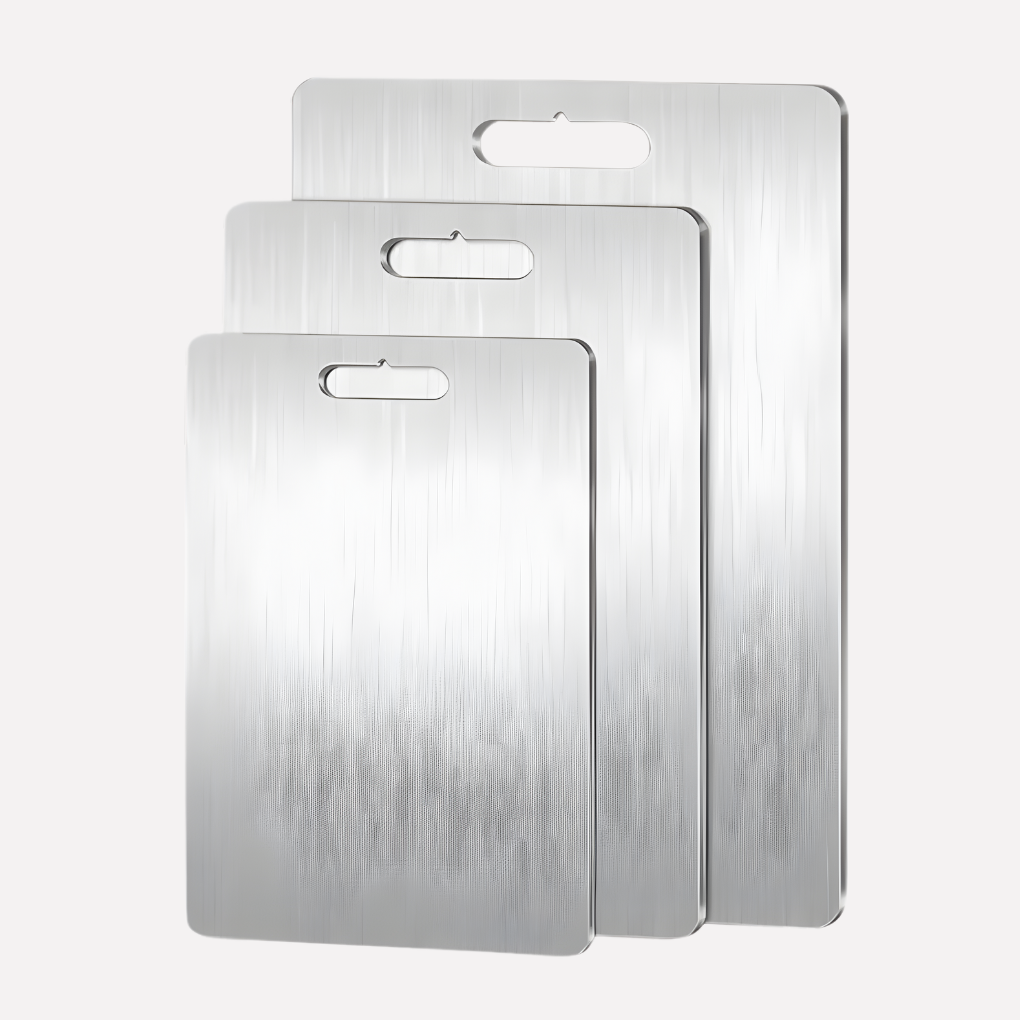 Hygiënische titanium snijplank voor de keuken, duurzaam en vaatwasmachinebestendig, ideaal voor veilige voedselbereiding.