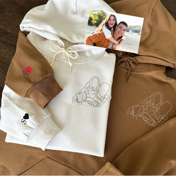 Comfortabel sweatshirt met persoonlijke foto geborduurd, een blijvend en uniek geschenk voor elke dierbare.