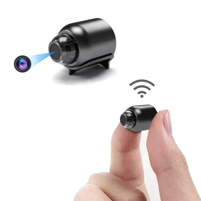 Mini HD WiFi beveiligingscamera met bewegingsdetectie, ideaal voor huisbeveiliging en kinderbewaking.