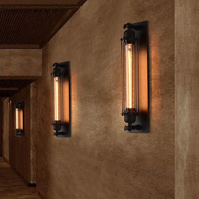 Robuuste industriële wandlamp E27 met retro uitstraling, ideale muurlamp voor uw woonkamer.