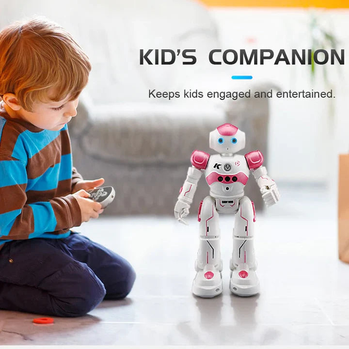 Meerdere interactieve robots demonstreren gebarencontrole; perfect voor samen spelen en leren.