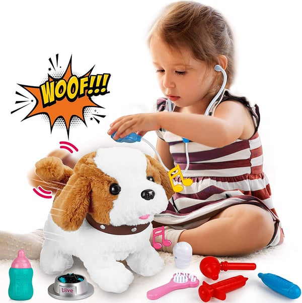Leuk kinder cadeau: realistische pluche BuddyPaw speelgoedhond, zacht en knuffelbaar elektronisch dier speelgoed.