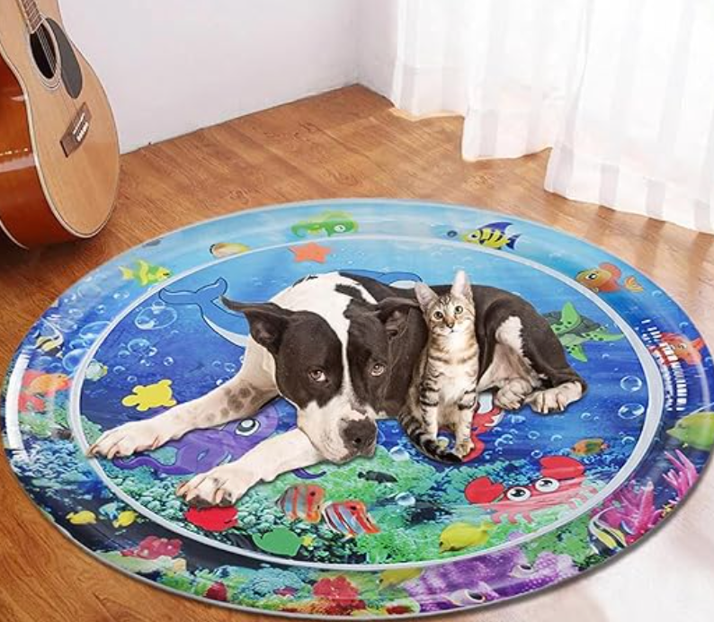 Duurzame SplashTail katten waterspeelmat. Biedt actieve kattenactiviteit en stressvermindering voor je kat.