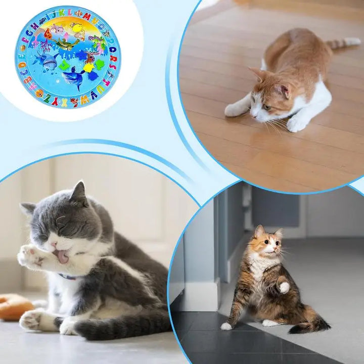 SplashTail waterspeelmat met drijvend speelgoed. Zintuiglijk kattenspeelgoed voor actieve katten, stimuleert spel.