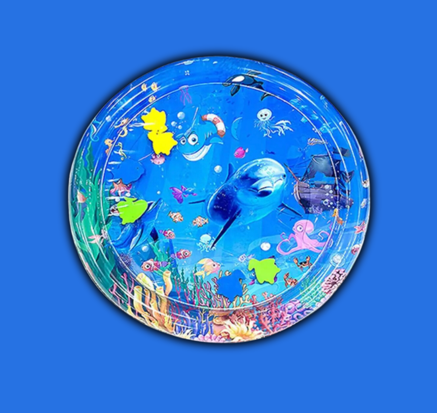 Levendige SplashTail katten waterspeelmat. Duurzaam zintuiglijk speelgoed voor interactief binnenshuis kattenplezier.