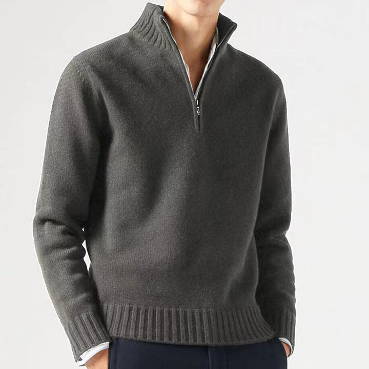 Moderne stand-collar sweater voor heren met ritssluiting