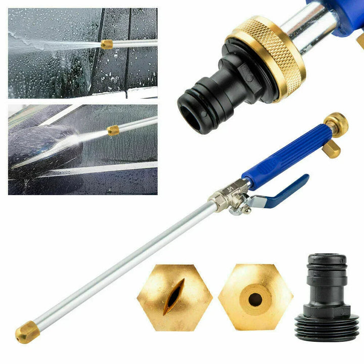 JetSpray hogedruk sproeier voor tuinslang, ideaal tuingereedschap voor krachtige waterstraal buitenreiniging.