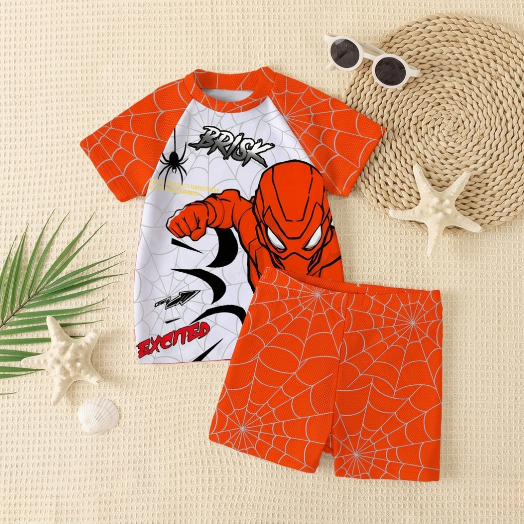 Duurzame jongens zwemset voor urenlang speelplezier. T-shirt & shorts voor actieve zomer.