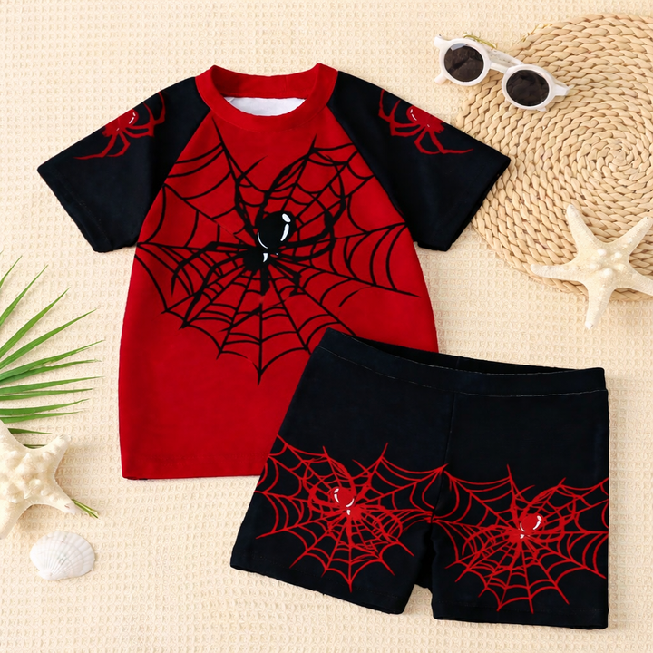 Ideale cadeau jongens zwemset. Zomerse T-shirt en shorts voor elke jonge avonturier.