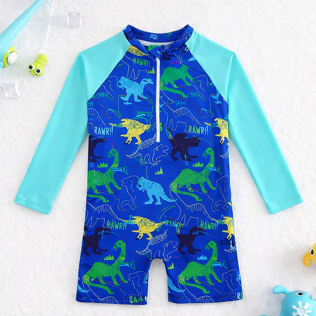Nieuw jongens kinderzwempak (Type New5) met levendige zeedieren print; perfect voor waterpret.