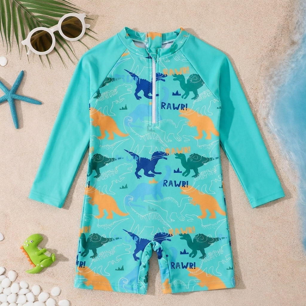 Jongens zwemkleding met leuke cartoon zeedieren, comfortabel en duurzaam voor de zomer.